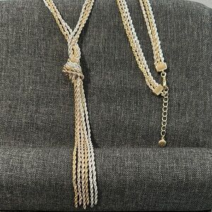 Elegant Gold and Silver Tassel Necklace